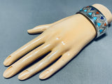 External Hallmark!! Very Rare Vintage Native American Navajo Turquoise Sterling Silver Bracelet-Nativo Arts