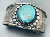 One Of The Best Vintage Navajo Carico Lake Turquoise Sterling Silver Bracelet-Nativo Arts