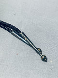Fascinating Vintage Native American Zuni Turquoise Sterling Silver Signed Bolo-Nativo Arts