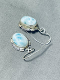 Breathtaking Native American Navajo Larimar Sterling Silver Earrings-Nativo Arts