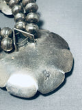 Flower Pearl!! Vintage Native American Navajo Sterling Silver Squash Blossom Necklace-Nativo Arts