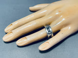Noteworthy Vintage Signed Native American Hopi Sterling Silver Overlay Large Ring-Nativo Arts