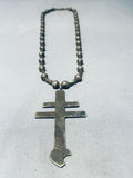 Gasp! Late 1800's/ Early 1900's Vintage Native American Navajo Coin Silver Hand Tooled Necklace-Nativo Arts