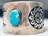 Franklin Namingha Rare Vintage Native American Hopi Turquoise Sterling Silver Bracelet Old-Nativo Arts