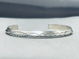 Signed Stacker Vintage Native American Navajo Sterling Silver Bracelet Cuff-Nativo Arts