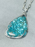 Ithaca Peak Turquoise Mine!! Rare Vintage Native American Navajo Sterling Silver Necklace-Nativo Arts