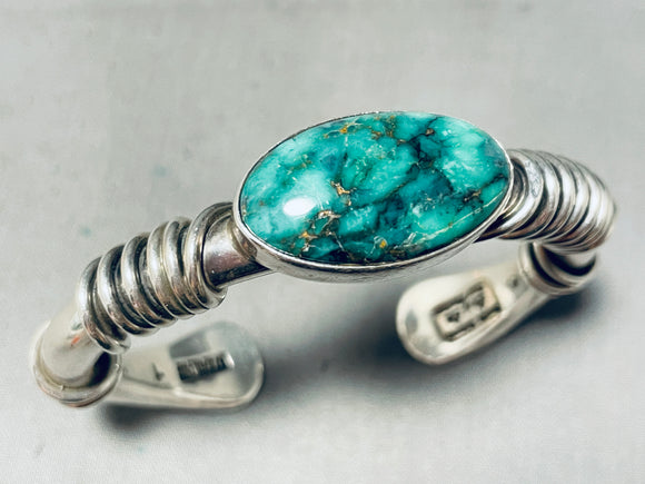 The Best Vintage Orville Tsinnie Carico Lake Turquoise Sterling Silver Bracelet-Nativo Arts