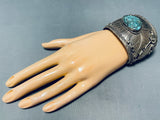 The Biggest Single Leaf Vintage Native American Navajo Turquoise Bracelet Cuff Old-Nativo Arts