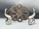 Superior Vintage Native American Navajo Domed Bisbee Turquoise Sterling Silver Bracelet Old-Nativo Arts