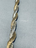 Native American Very Rare Hand Woven Braided Sterling Silver Heishi Necklace-Nativo Arts