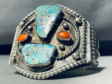 Museum Vintage Native American Navajo #8 Turquoise Sterling Silver Bracelet-Nativo Arts