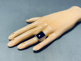 Jaw-dropping Vintage Native American Navajo Black Onyx Sterling Silver Ring-Nativo Arts