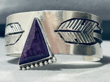 One Of The Most Unique Ever Vintage Native American Navajo Sugulite Sterling Silver Bracelet-Nativo Arts