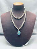 Jesse Monongye (D.) Important Hopi Vintage Sterling Silver Turquoise Necklace-Nativo Arts