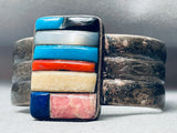 One Of The Best Vintage Native American Navajo Inlay Sterling Silver Bracelet-Nativo Arts