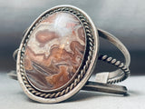 Coolest Natural Desert Scene Vintage Native American Navajo Agate Sterling Silver Bracelet-Nativo Arts
