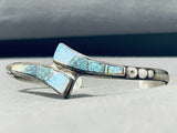 Exquisite 6 Inch Wrist Vintage Native American Navajo Opal Sterling Silver Bracelet-Nativo Arts