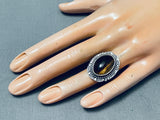 Tigers Eye Double Shank Vintage Native American Navajo Signed Betty Smith Sterling Silver Ring