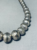 One Of The Most Unique Vintage Native American Navajo Sterling Silver Ball Necklace-Nativo Arts