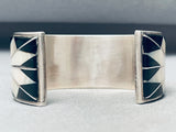 The Best Black And White Vintage Navajo 6 Inch Wrist Sterling Silver Bracelet-Nativo Arts