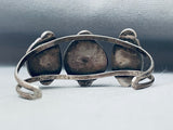 Rare Blue Diamond Turquoise Vintage Native American Navajo Sterling Silver Bracelet-Nativo Arts