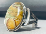 One Of The Most Unique Jasper Vintage Native American Navajo Sterling Silver Bracelet-Nativo Arts