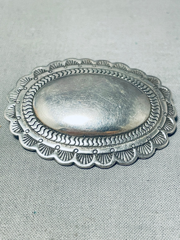 Superior Vintage Native American Navajo Sterling Silver Concho Pendant/ Pin-Nativo Arts