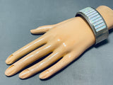 Excellent Native American Zuni Signed Inlay Synthetic Opal Sterling Silver Bracelet-Nativo Arts