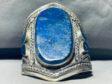 One Of The Best Vintage Denim Lapis Sterling Silver Bracelet Cuff-Nativo Arts