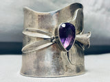 One Of The Most Unique Vintage Native American Navajo Amethyst Sterling Silver Bracelet-Nativo Arts