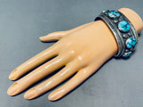 Blue Wind Turquoise!! Vintage Native American Navajo Sterling Silver Bracelet-Nativo Arts