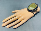 1950s Abreza Signed Vintage Native American Navajo Royston Turquoise Sterling Silver Bracelet-Nativo Arts