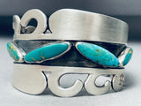 Waves Of Silver Vintage Native American Navajo Turquoise Sterling Bracelet-Nativo Arts