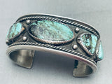 Green Basalt Turquoise!! Vintage Native American Navajo Sterling Silver Bracelet-Nativo Arts