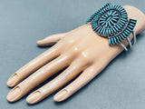 Exquisite Vintage Native American Zuni Needlepoint Turquoise Sterling Silver Bracelet-Nativo Arts
