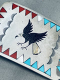 Marvelous Vintage Native American Navajo Sleeping Beauty Turquoise Sterling Silver Buckle-Nativo Arts