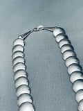 Intricately Hand Stamped Vintage Native American Navajo Sterling Silver Pillow Necklace-Nativo Arts