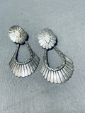 Fabulous Vintage Native American Navajo Sterling Silver Pendant Earrings-Nativo Arts