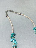 Native American Sensational Vintage Santo Domingo Old Kingman Turquoise Sterling Silver Necklace-Nativo Arts