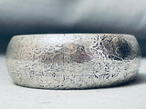 Native American Rare Vintage Southwest Sterling Silver Bangle Cuff Bracelet