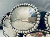 427 Grams Vintage Native American Navajo Hand Tooled Sterling Silver Concho Belt Old-Nativo Arts