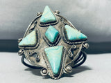 One Of The Best Ever Vintage Native American Navajo Turquoise Star Sterling Silver Bracelet-Nativo Arts