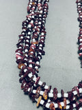 Dropdead Fab!! Vintage Santo Domingo Purple Shell Sterling Silver Necklace-Nativo Arts