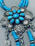 One Of The Best Ever Vintage Native American Navajo Turquoise Sterling Silver Necklace-Nativo Arts