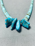 Native American Pretty Vintage Santo Domingo Turquoise Sterling Silver Necklace-Nativo Arts