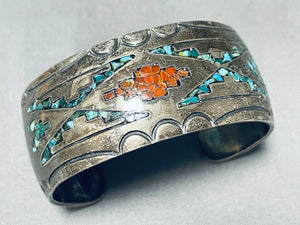 Signed Vintage Native American Navajo Turquoise Coral Sterling Silver –  Nativo Arts