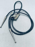 Traditional Vintage Native American Navajo Sterling Silver Handcarved Bolo-Nativo Arts
