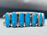 One Of The Best Vintage Native American Navajo Lapis Sterling Silver Bracelet-Nativo Arts
