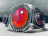 Rare Dragon Breath Opal Vintage Native American Navajo Sterling Silver Bracelet-Nativo Arts