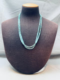 Intricate Vintage Native American Navajo Turquoise Heishi Sterling Silver Necklace-Nativo Arts